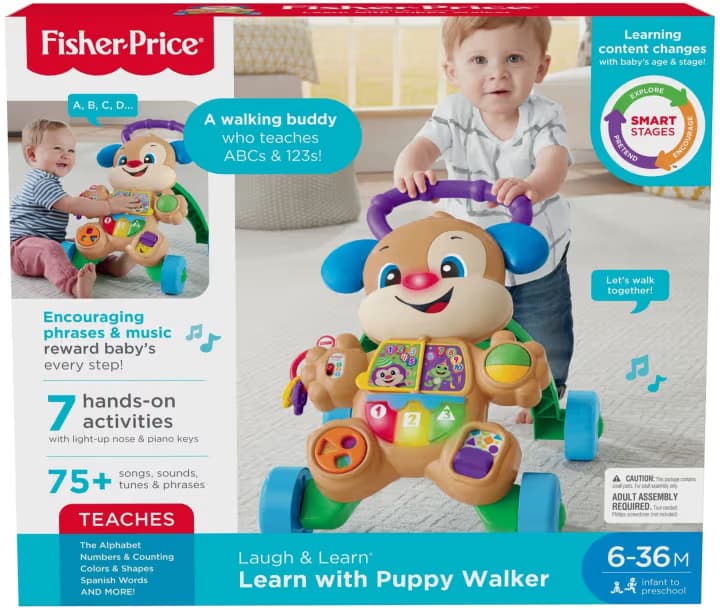 Juguete Andador Fisher-Price Laugh & Learn Smart Stages Learn With Puppy Walker para Bebés y Niños Pequeños