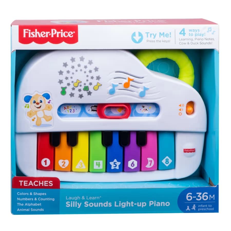Juguete Interactivo Piano de Luces y Sonidos Divertidos Fisher-Price Laugh & Learn Silly Sounds para Bebés y Niños Pequeños