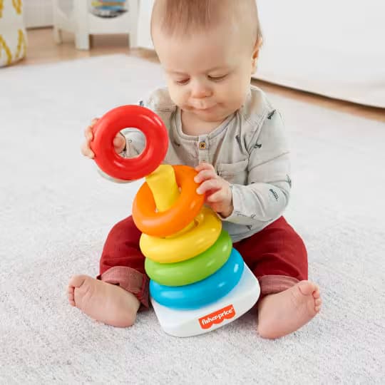 Juguete Apilable de Anillos Fisher-Price Rock-A-Stack con Base Tambaleante para Bebés - Miniatura 3