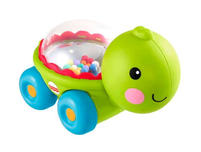 Vehículo de Empuje Fisher-Price Poppity Pop Turtle (Tortuga Poppity Pop) con Sonidos para el Juego de Gateo del Bebé
