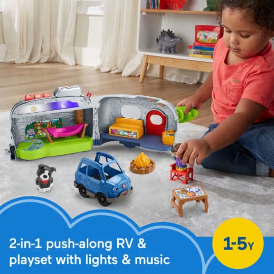 Casa Rodante de Aprendizaje con Luces Little People Fisher-Price, Juguete Electrónico RV para Niños Pequeños, 8 Piezas - Miniatura 3
