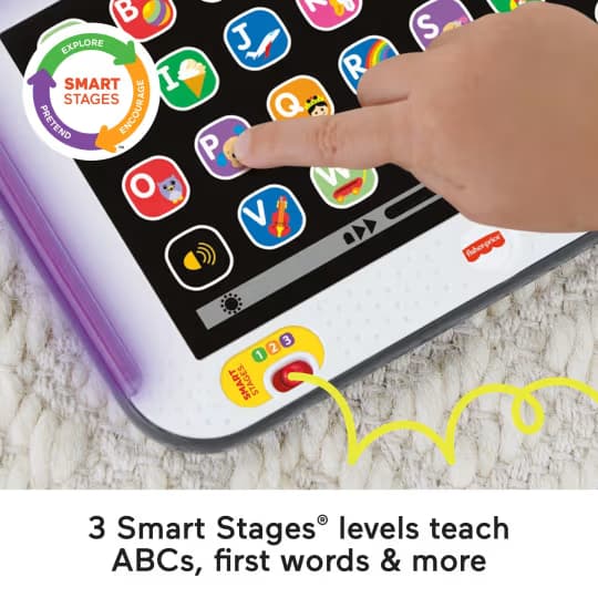 Tableta Fisher-Price Laugh & Learn Smart Stages, Juguete Musical Electrónico de Aprendizaje para Niños Pequeños