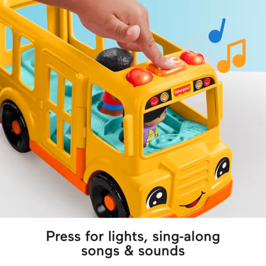 Autobús Escolar Little People Fisher-Price, Vehículo Musical de Juguete para Niños Pequeños con 2 Figuras - Miniatura 3