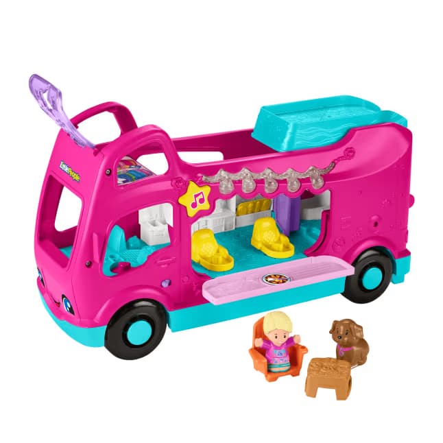 Set de Juego Casa Rodante Barbie Little Dream Camper Little People Fisher-Price con Música, Luces y 2 Figuras