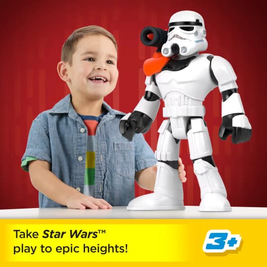 Figura XXL Stormtrooper Star Wars Imaginext, Juguete Posable de Más de 41 cm con Lanzador