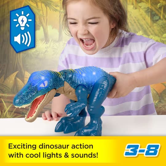 Juguete Dinosaurio Baryonyx Growl & Glow Jurassic World Imaginext con Luces, Sonidos y Acción de Mordida