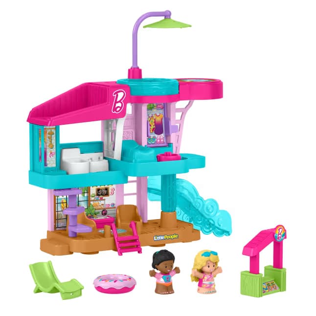 Set de Juego Casa de Playa Barbie Little People Fisher-Price con Figuras y Accesorios para Niños Pequeños - Miniatura 3