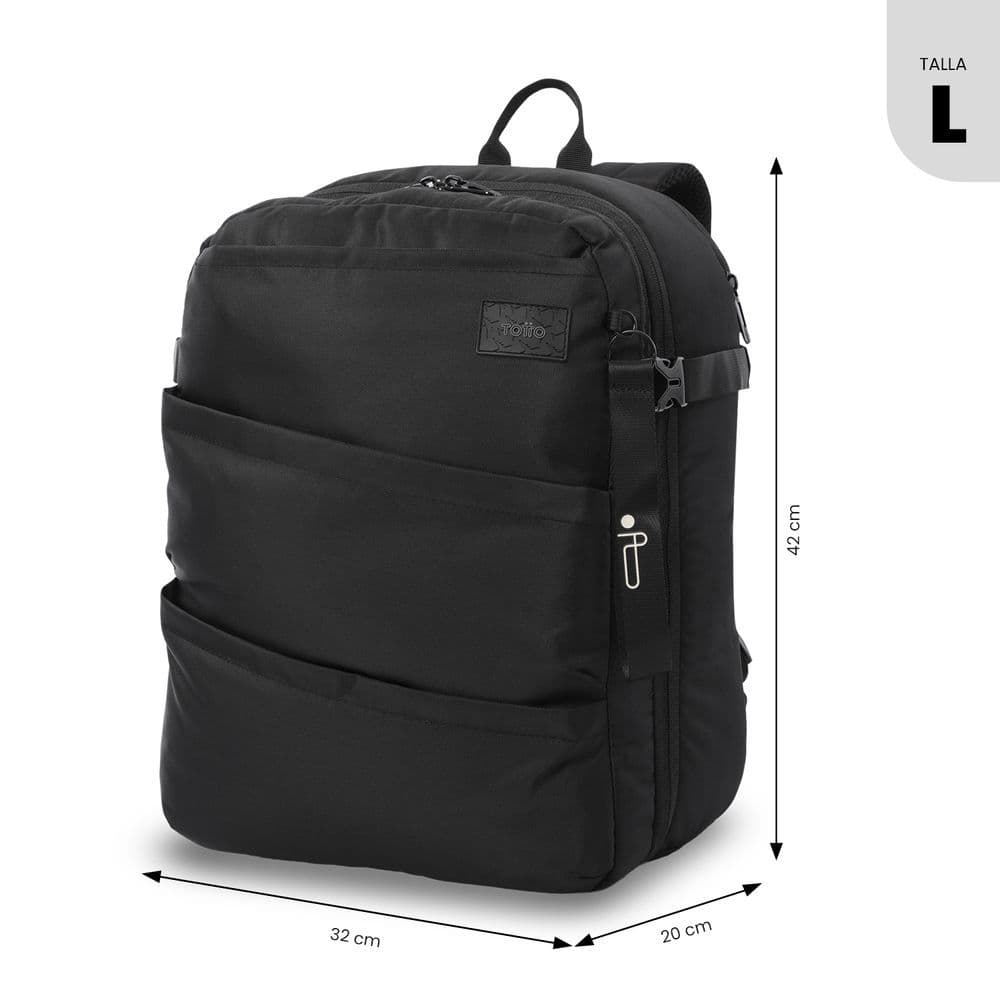Morral de Viaje Grande Crew Negro - Miniatura 3