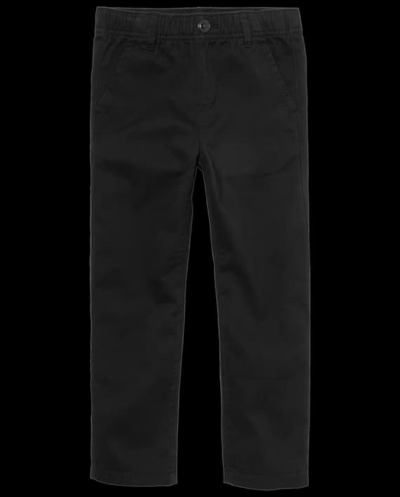 The Children’s Place – Pantalones Chino Rectos Pull-On Stretch para Niño – Negro – Tallas 5–18