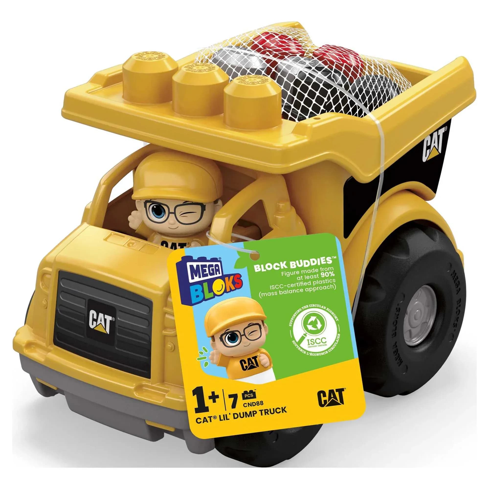 Bloques de Construcción MEGA BLOKS Cat (7 Piezas) con Camión Volquete y Almacenamiento Fisher-Price - Miniatura 3