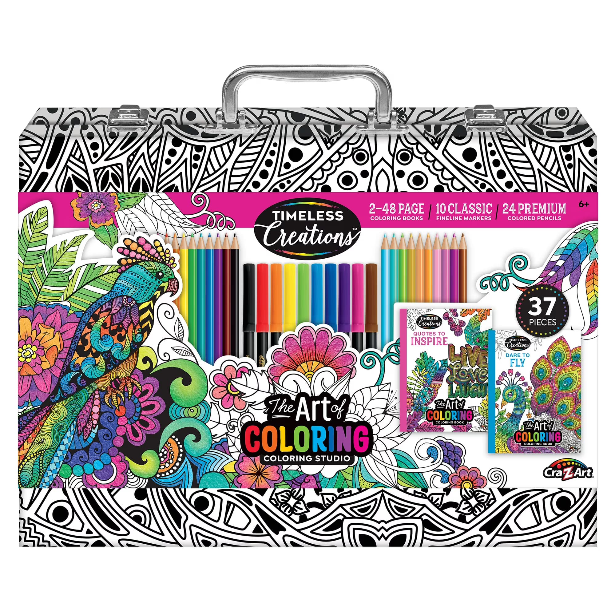 Cra-Z-Art Timeless Creations: Estudio de Colorear El Arte de Colorear, con Estuche, Edades 6+