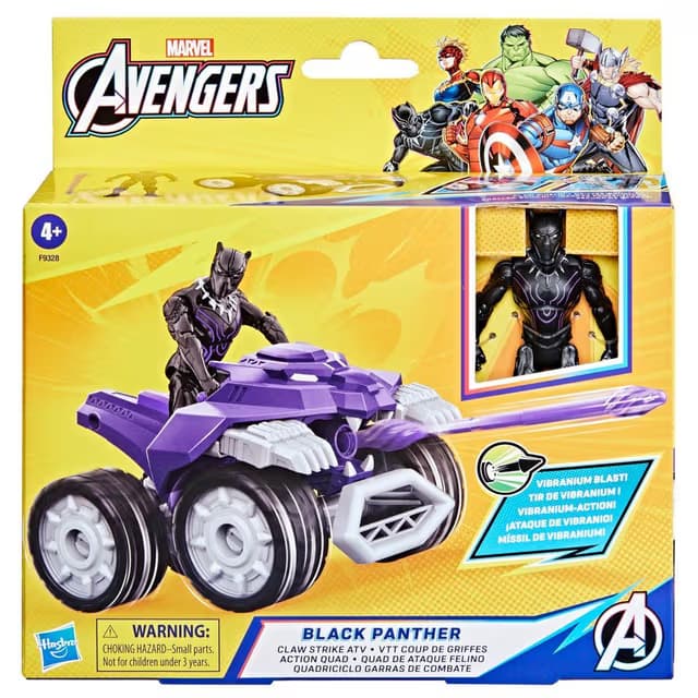 Set de Juego Coche ATV de Ataque de Garra de Black Panther Marvel Avengers Epic Hero Series
