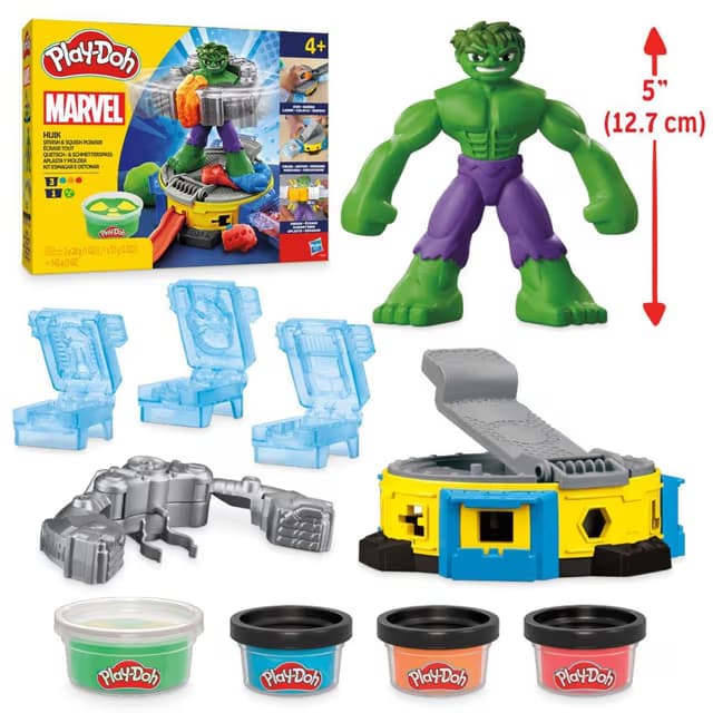 Set de Juego Play-Doh Marvel Hulk Smash & Squish (Aplastamiento y Aplastamiento) con Figura de Acción de Hulk