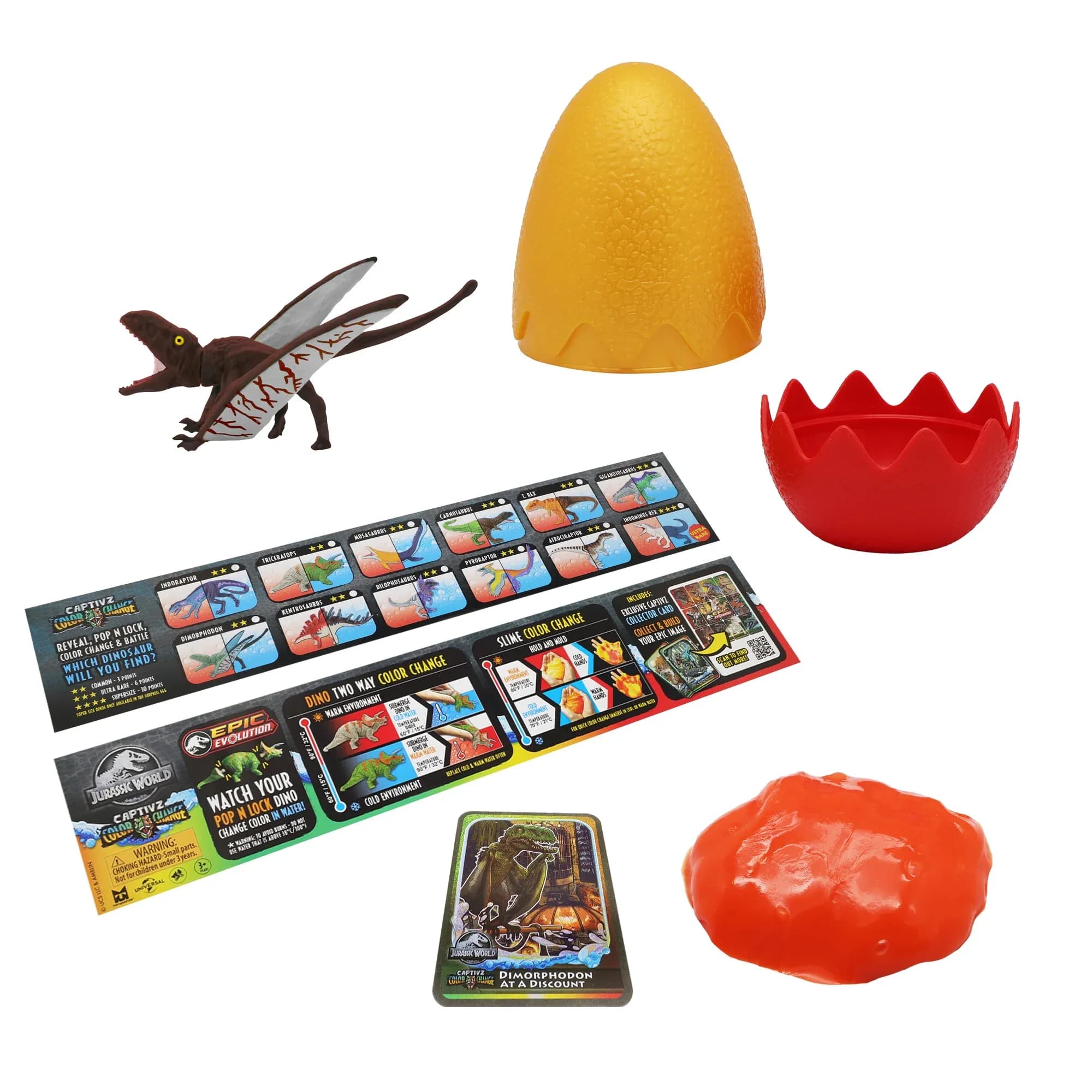 Pack de 3 Huevos Slime Jurassic World Color Change Dinosaur Edition - Miniatura 3