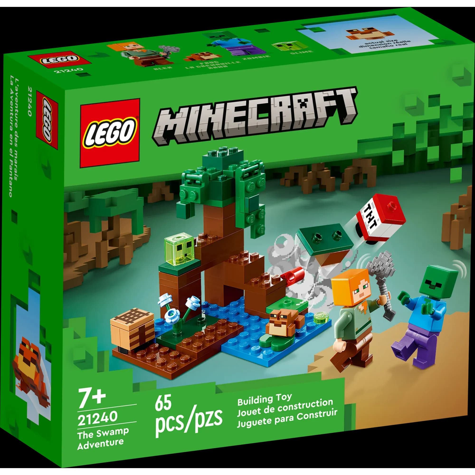 LEGO Minecraft La Aventura en el Pantano (21240), Juguete Creativo con Mesa de Creación, Manglar y Figura de Alex, Edades 7+