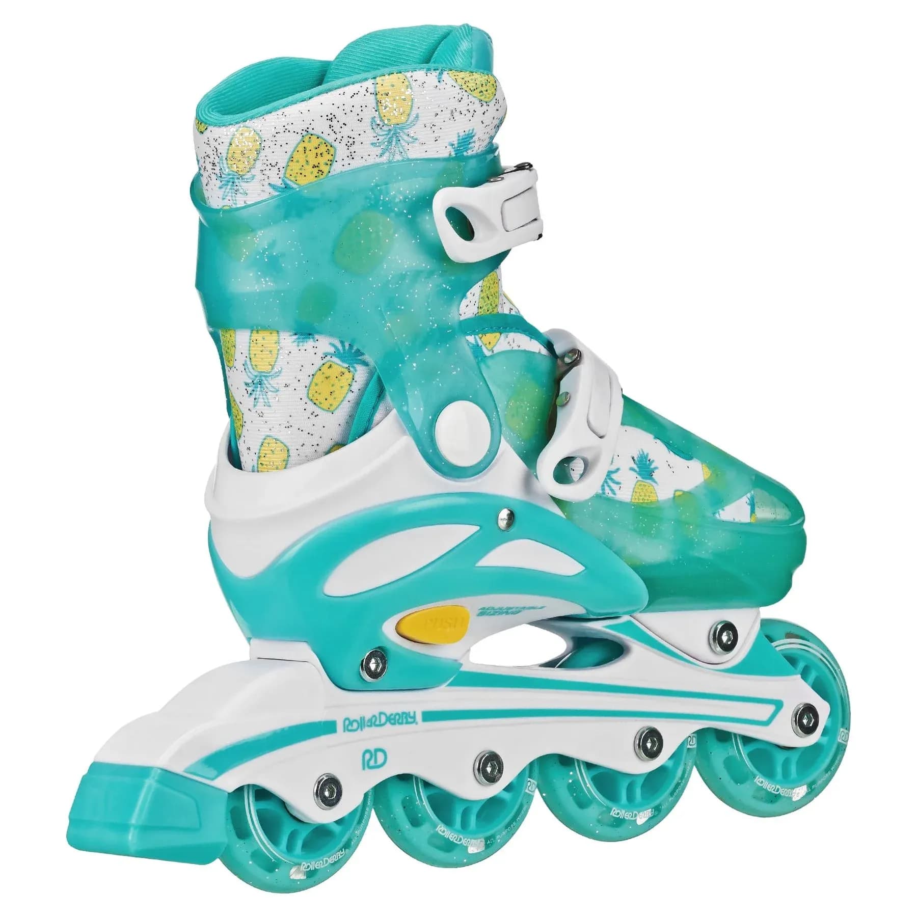 Patines Combo 2 en 1 Roller Derby Sprinter para Niña, Patines en Línea y de 4 Ruedas (Quad), Piña (Talla 3-6) - Miniatura 3