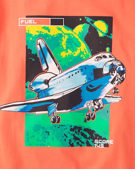 The Children’s Place Pack de 2 Camisetas Gráficas Space Dino para Niño – Multicolor Tallas XS–XL