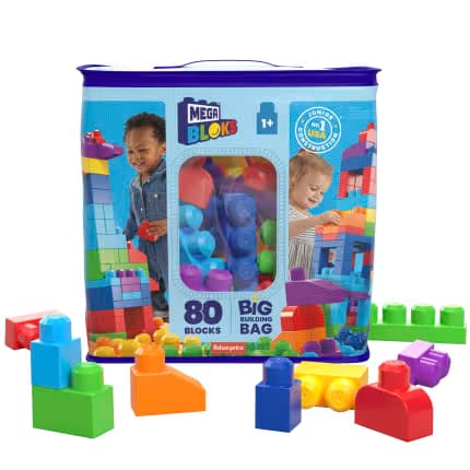 Bolsa Grande de Bloques de Construcción MEGA BLOKS First Builders (80 Piezas)