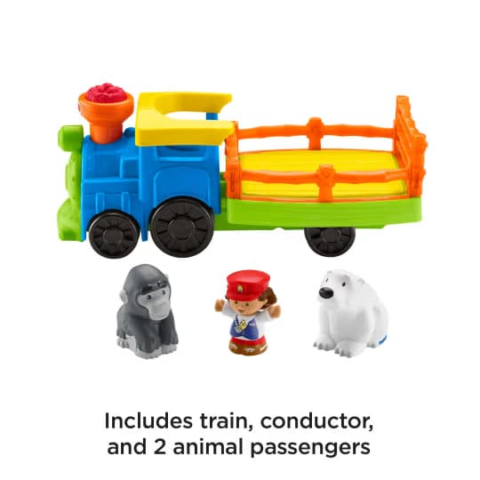 Juguete Vehículo Musical Tren Choo-Choo Zoo Little People de Fisher-Price con 3 Figuras para Niños Pequeños