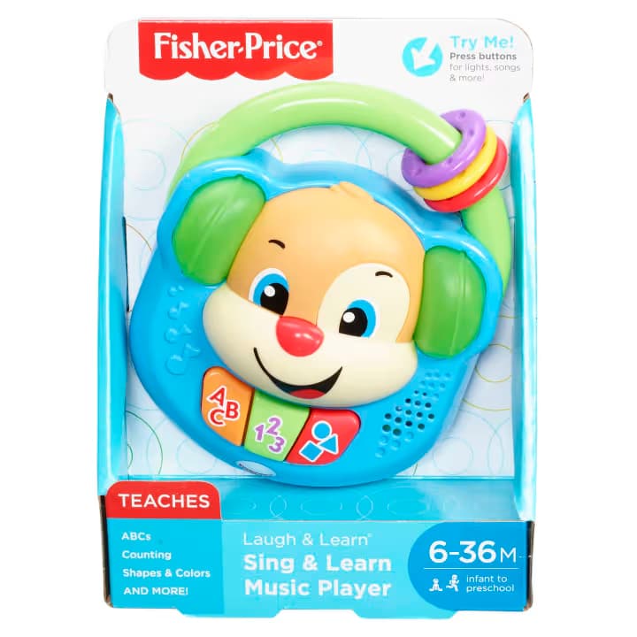 Juguete para Bebés y Niños Pequeños Fisher-Price Laugh & Learn Sing & Learn Music Player (Reproductor Musical Canta y Aprende) Radio de Fantasía