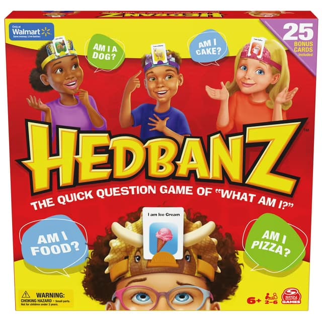 Hedbanz 2da Edición, Juego de Mesa de Adivinanzas con Imágenes con 25 Cartas de Bonificación