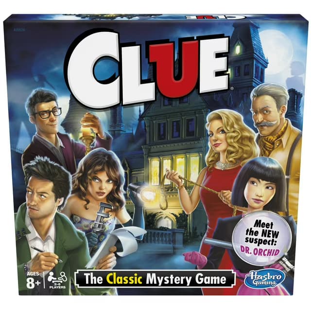 Juego de Mesa Clue (Cluedo), Juego de Misterio para Niños de 8 Años en Adelante, Juegos Familiares para 2-6 Jugadores