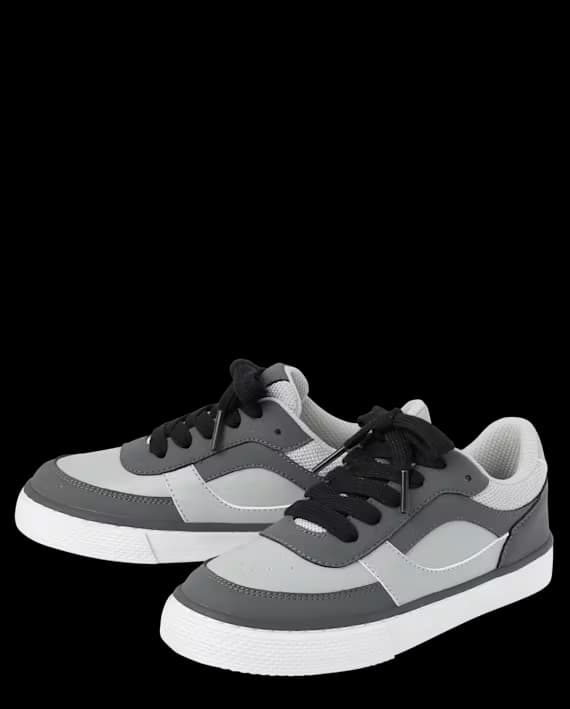 The Children’s Place – Zapatillas Low Top Colorblock para Niño – Grises – Tallas 6–11