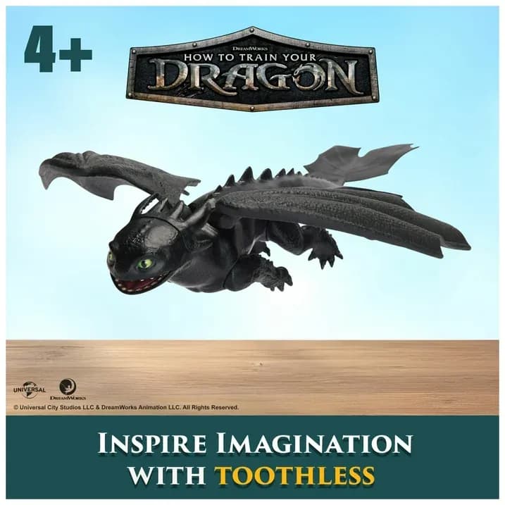 Figura de Acción Chimuelo (Toothless) de 23 cm, Dreamworks Dragons, Cómo Entrenar a tu Dragón