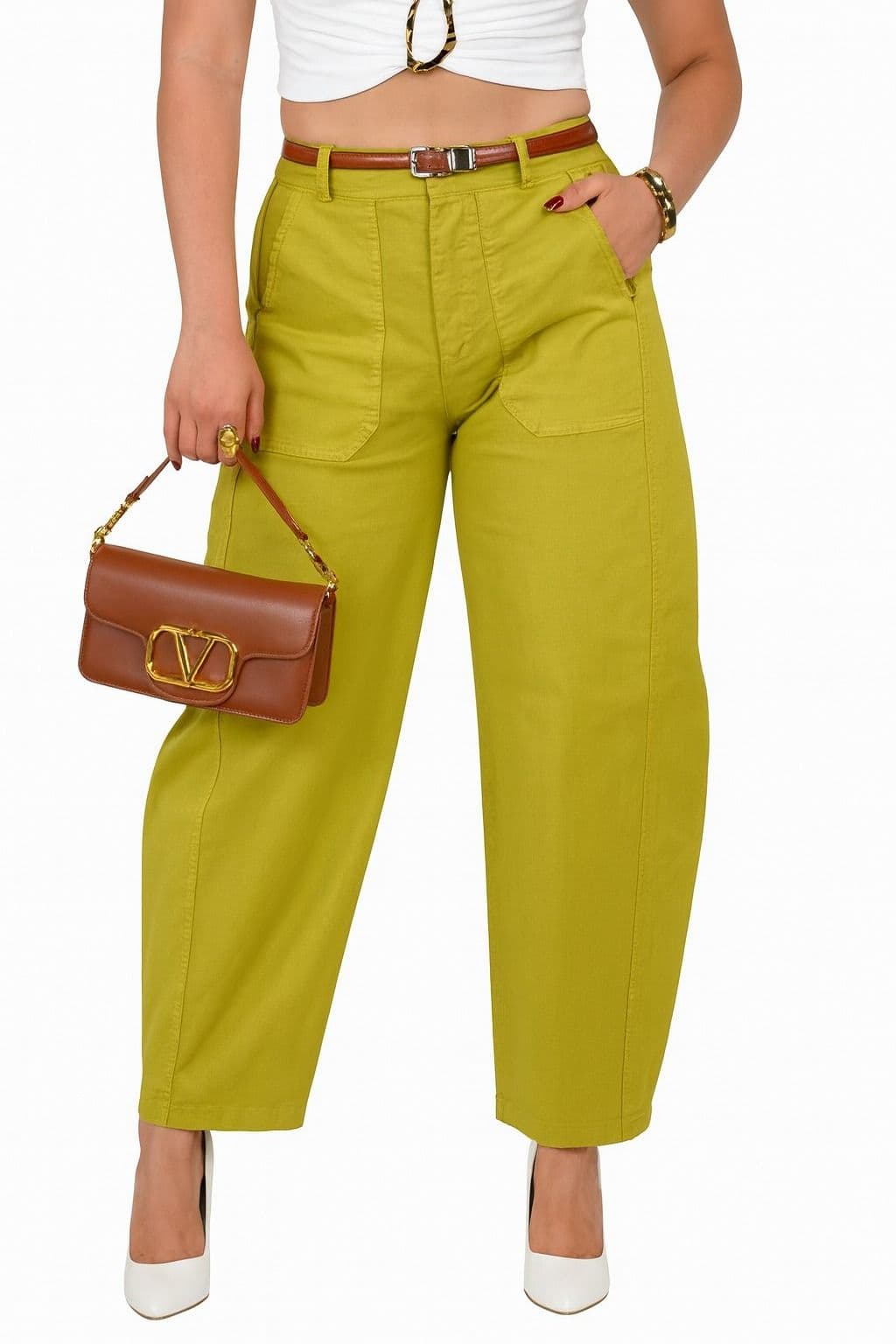 Pantalón Recto Italiano – Verde Lima