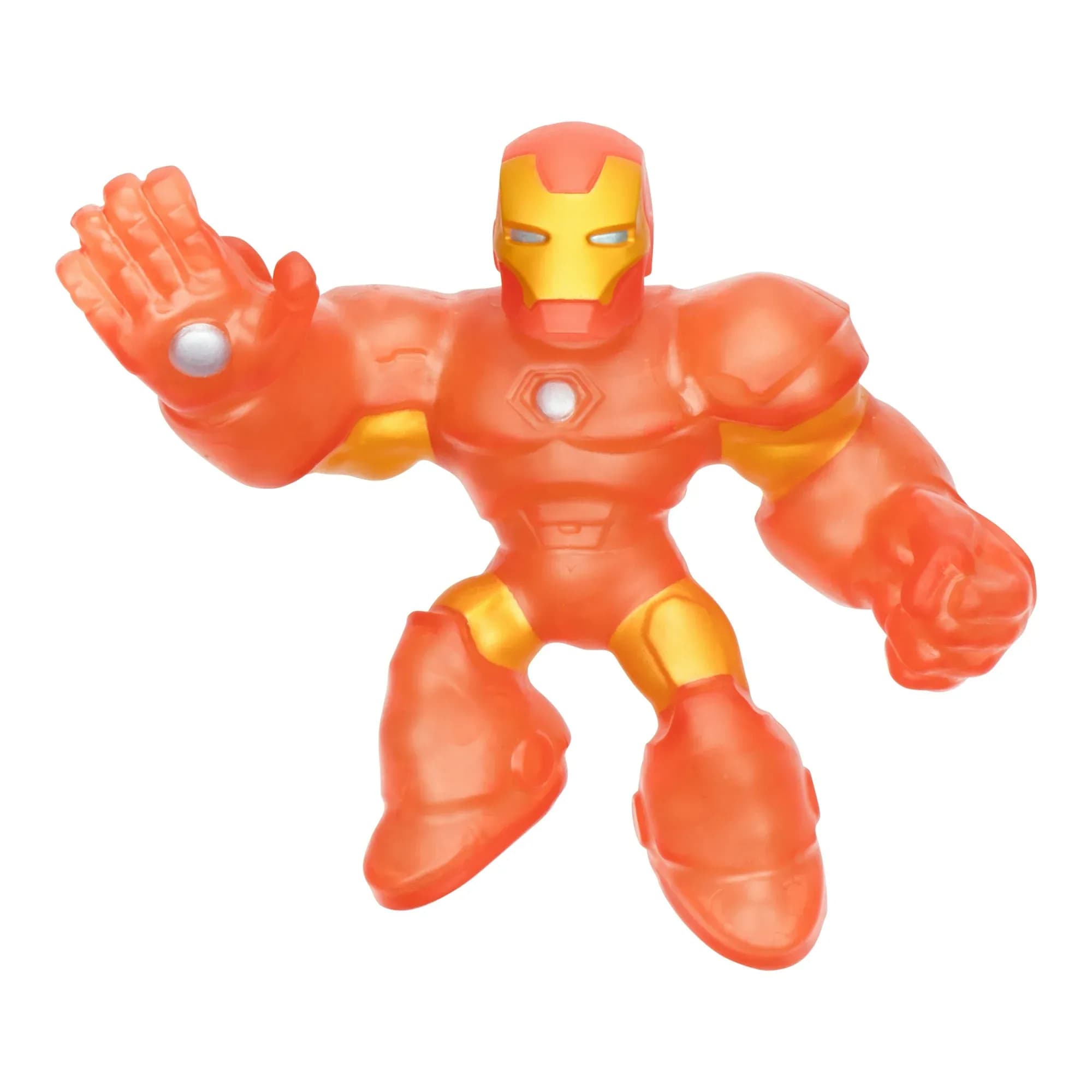 Figura de Acción Heroes of Goo Jit Zu GLOW SURGE Iron Man, Héroe Elástico Relleno de Goo