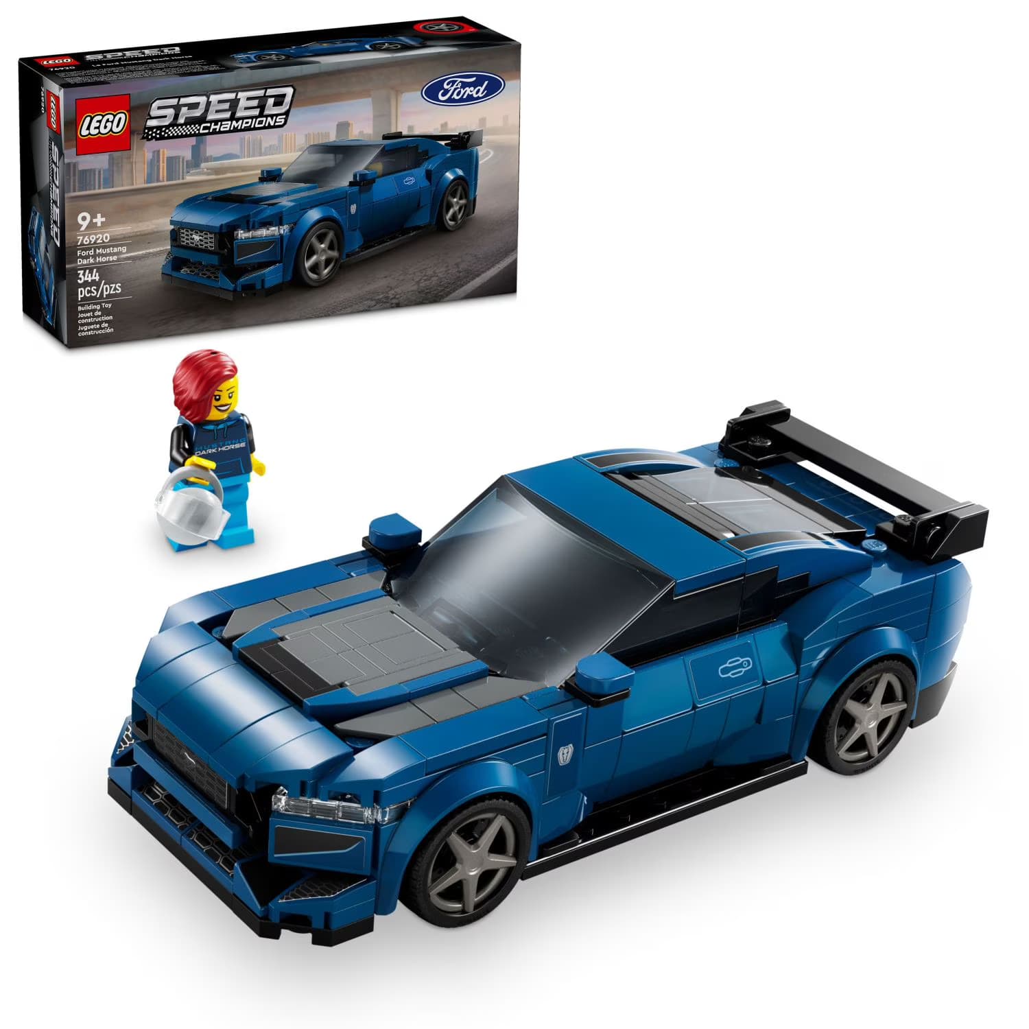 Set de Construcción LEGO Speed Champions Ford Mustang Dark Horse (76920), Coche Deportivo Azul