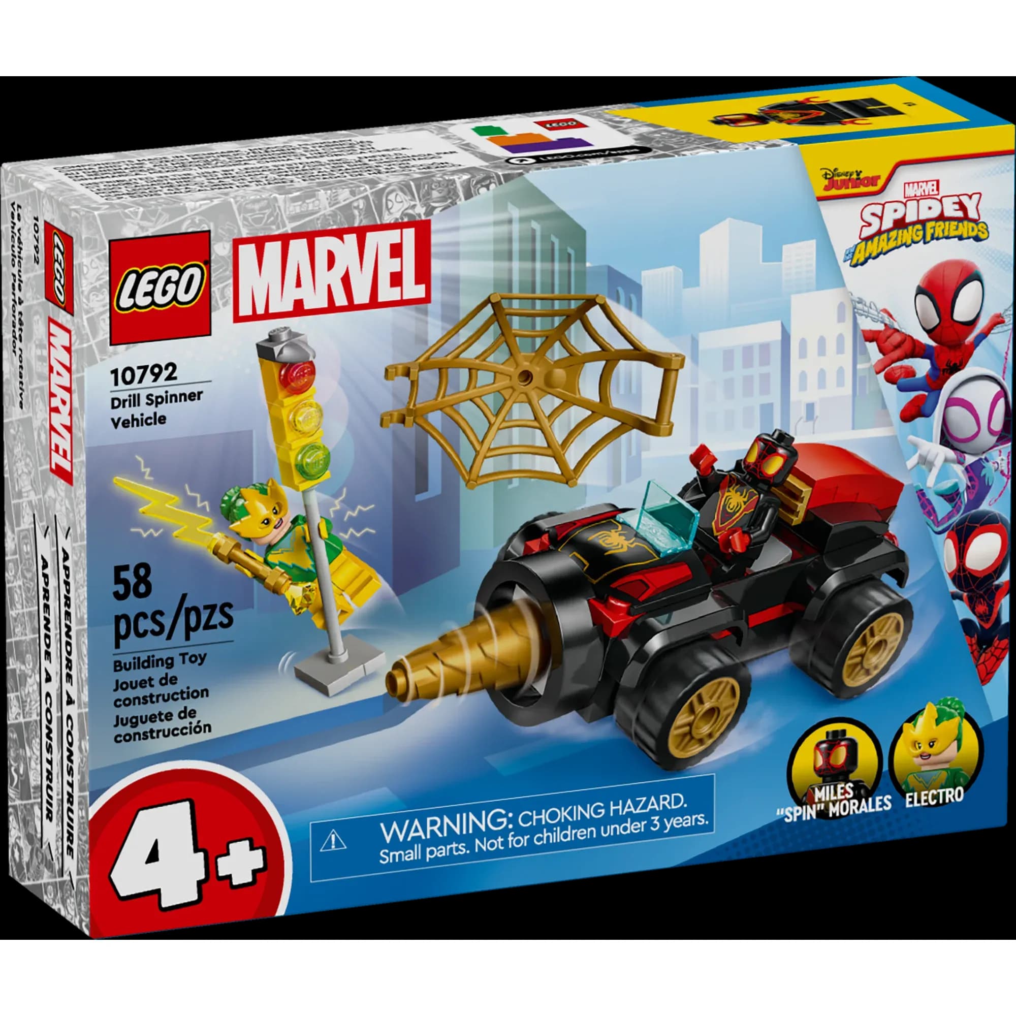 Vehículo Taladro LEGO Marvel, Coche de Miles “Spin” Morales con 2 Minifiguras