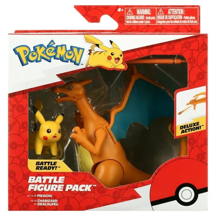 Paquete de 2 Figuras de Batalla Pokémon - Charizard (11.4 cm) y Pikachu (5 cm)