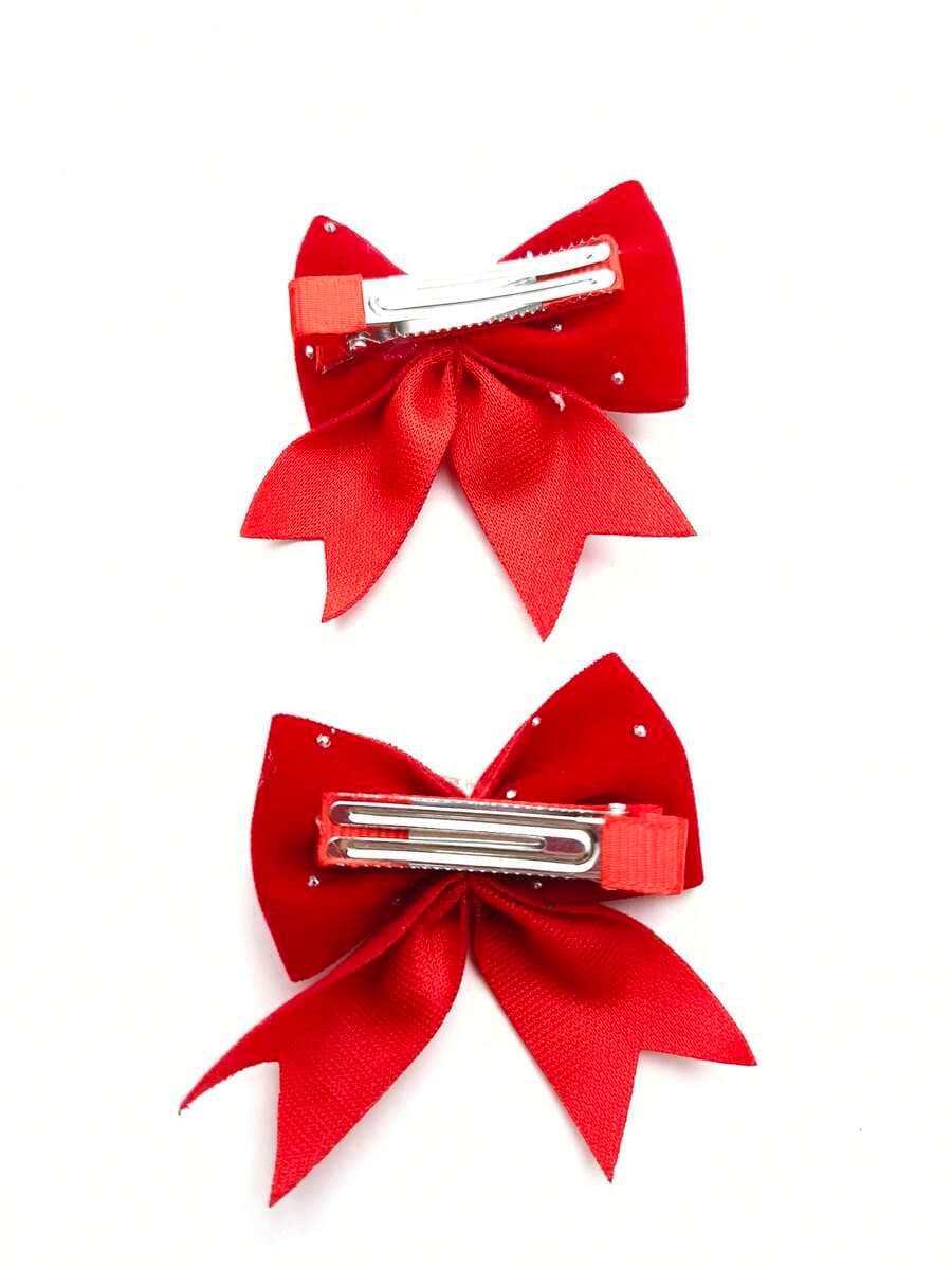 Set de 2 Ganchos para el Cabello para Niñas – Con Corazones, Perlas, Diamantados y Lazos